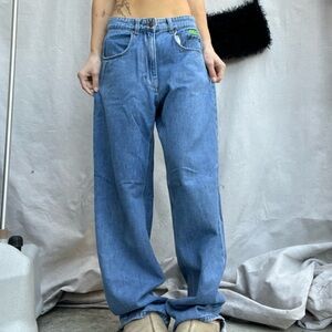 Baggy Empyre blue denim jeans with a relaxed fit design#skater#empyre